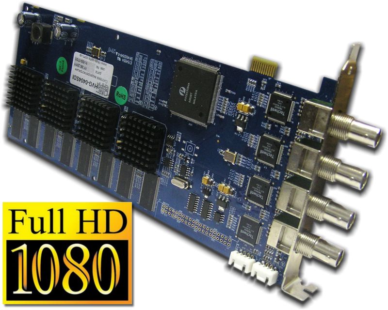 HVG-0404SDI - 4-канальная плата видеозахвата и записи цифрового видеосигнала HD-SDI формат Full HD (1920x1080P)